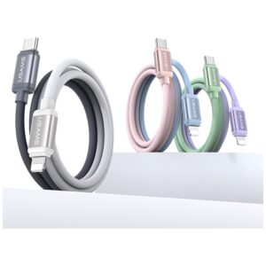 Kabelis USAMS Bicolor Series SJ757 PD 30W USB-C/Lightning 1.2m green and purple - Image 2