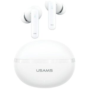 USAMS Echo E02 TWS Bluetooth Ausinės ANC+ENC belaidės baltos spalvos
