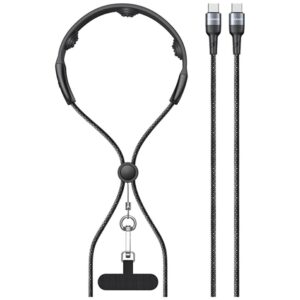 Kabelis USAMS SJ759 U89 100W Fast Charging with massager juodos spalvos - Image 1