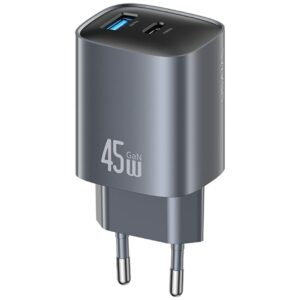 Laidinis įkroviklis USAMS CC290 T66 45W GaN 1xUSB-A 1xUSB-C tarnish - Image 1