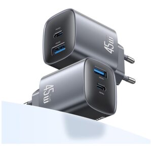 Laidinis įkroviklis USAMS CC290 T66 45W GaN 1xUSB-A 1xUSB-C tarnish - Image 3