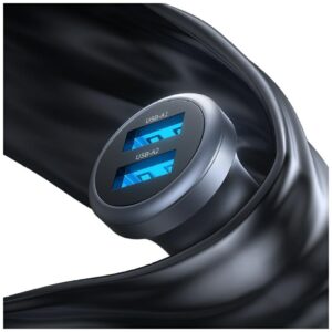 USAMS CC320 Aluminum automobilinis įkroviklis 2.4A 2xUSB-A tarnish - Image 4