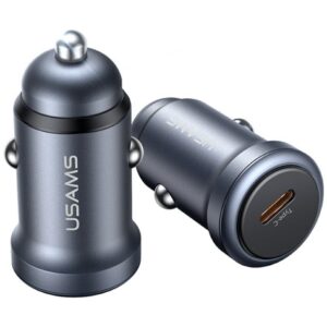 USAMS CC321 automobilinis įkroviklis Aluminum 30W PD USB-C tarnish - Image 2
