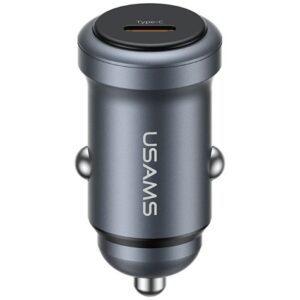 USAMS CC321 automobilinis įkroviklis Aluminum 30W PD USB-C tarnish - Image 1