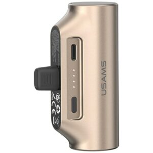 USAMS PB79 Mini Tail Plug Portable Power Bank 3000mAh USB-C beige - Image 2