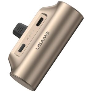 USAMS PB79 Mini Tail Plug Portable Power Bank 3000mAh USB-C beige - Image 1