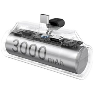 USAMS PB79 Mini Tail Plug Portable Power Bank 3000mAh USB-C silver - Image 3