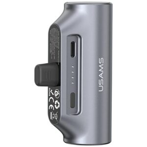 USAMS PB79 Mini Tail Plug Portable Power Bank 3000mAh USB-C gray - Image 2