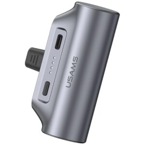USAMS PB79 Mini Tail Plug Portable Power Bank 3000mAh USB-C gray - Image 1