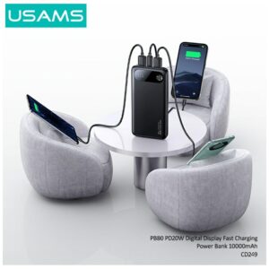 USAMS PB80 Power Bank PD20W 10000mAh white - Image 4