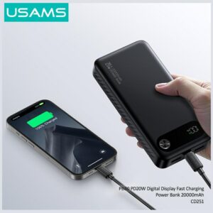 USAMS PB80 Power Bank PD20W 20000mAh black - Image 2
