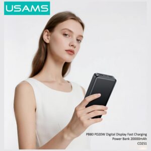 USAMS PB80 Power Bank PD20W 20000mAh white - Image 4