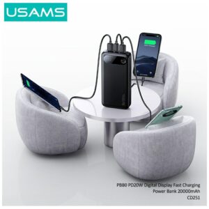 USAMS PB80 Power Bank PD20W 20000mAh white - Image 7