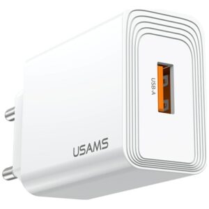 Laidinis įkroviklis USAMS T69 18W USB-A baltos spalvos - Image 2