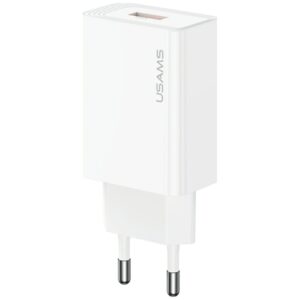 Laidinis įkroviklis USAMS T69 18W USB-A baltos spalvos - Image 1