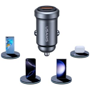 Automobilinis įkroviklis USAMS CC322 30W 1xUSB-A 1xUSB-C tarnish - Image 2