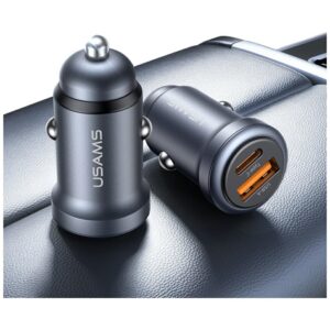 Automobilinis įkroviklis USAMS CC322 30W 1xUSB-A 1xUSB-C tarnish - Image 3