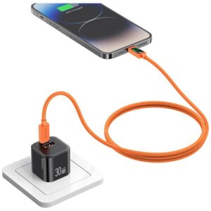 Kabelis USAMS SJ774 PD 30W USB-C/Lightning 1.2m orange - Image 9