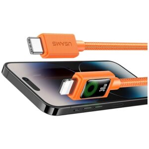 Kabelis USAMS SJ774 PD 30W USB-C/Lightning 1.2m orange - Image 3