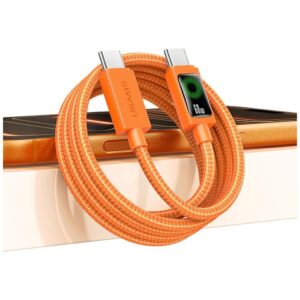 Kabelis USAMS SJ773 PD 60W USB-C/USB-C 1.2m oranžinės spalvos - Image 8