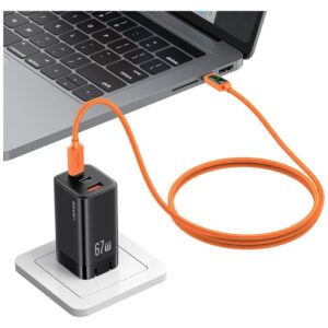 Kabelis USAMS SJ773 PD 60W USB-C/USB-C 1.2m oranžinės spalvos - Image 9