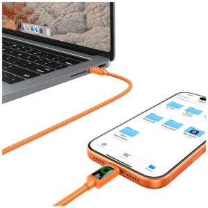 Kabelis USAMS SJ773 PD 60W USB-C/USB-C 1.2m oranžinės spalvos - Image 6