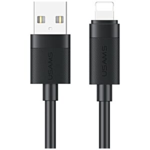 Kabelis USAMS U94 12W Lightning į USB-A 1m juodos spalvos - Image 1