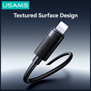 Kabelis USAMS U94 12W Lightning į USB-A 1m juodos spalvos - Image 2