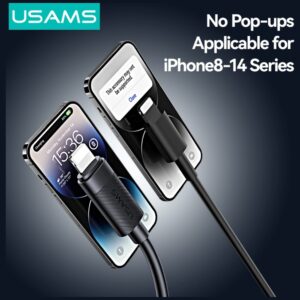 Kabelis USAMS U94 12W Lightning į USB-A 1m juodos spalvos - Image 3