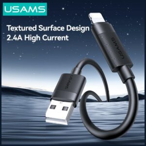Kabelis USAMS U94 12W Lightning į USB-A 1m juodos spalvos - Image 5
