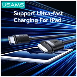 Kabelis USAMS U94 30W USB-C į Lightning 1m juodos spalvos - Image 4