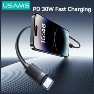 Kabelis USAMS U94 30W USB-C į Lightning 1m juodos spalvos - Image 5