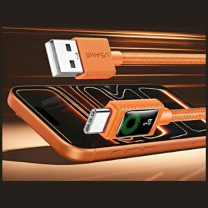 Kabelis USAMS U92 18W USB-C į USB-A 1.2m oranžinės spalvos - Image 3