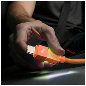 Kabelis USAMS U93 240W USB-C į USB-C 1.2m oranžinės spalvos - Image 2