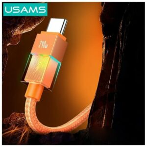Kabelis USAMS U93 240W USB-C į USB-C 1.2m oranžinės spalvos - Image 4