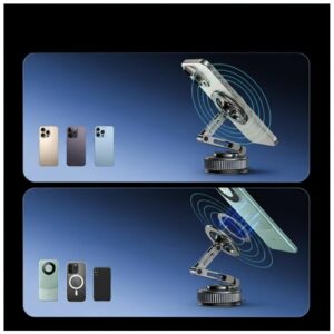 Universal phone holder USAMS ZJ087 magnetic for car, home, office juodos spalvos - Image 5