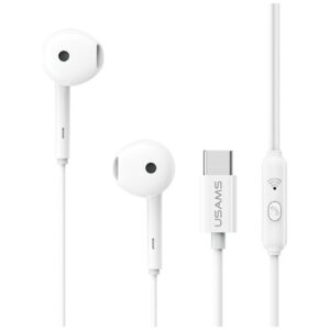 Stereo ausinės USAMS EP-50 USB-C 1.2m baltos spalvos - Image 1