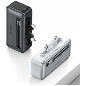 Powerbank USAMS XB-Series CD233 5000mAh PD 20W with cable USB-C / Lightning sidabro spalvos - Image 2