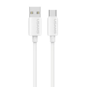 Kabelis USAMS U98 3A Silicone Fast Charging USB-C baltos spalvos - Image 1