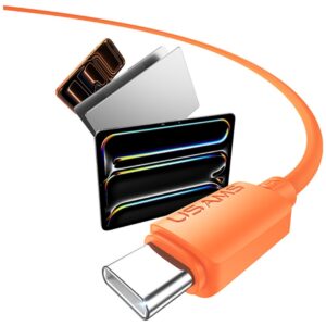 Kabelis USAMS U98 30W 3A Silicone Fast Charging USB-C į Lightning white - Image 5