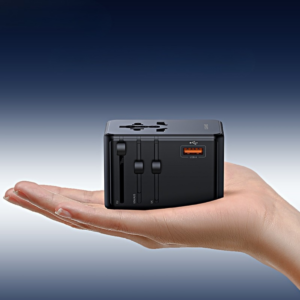 Adapter USAMS 4-in-1 Univesal kelioninis įkroviklis T72 65W US/AU/EU/UK juodos spalvos - Image 3
