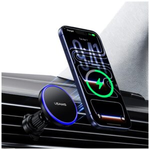 Car Mount with Wireless Charging for Air Vent USAMS juodos spalvos - Image 2