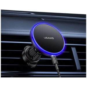 Car Mount with Wireless Charging for Air Vent USAMS juodos spalvos - Image 5