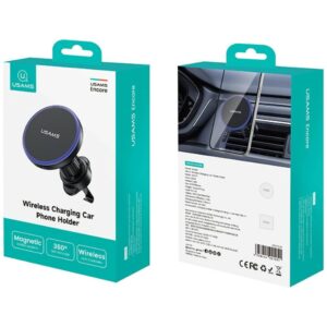 Car Mount with Wireless Charging for Air Vent USAMS juodos spalvos - Image 8