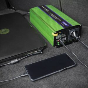 Qoltec Monolith maitinimo adapteris / inverteris Automatinis 600 W Žalia - Image 3