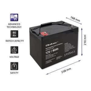Qoltec 53075 AGM akumuliatorius | 12V | 80Ah | 23,5 kg - Image 3