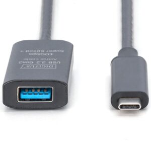 Digitus DA-73113 USB kabelis USB 3.2 Gen 2 (3.1 Gen 2) 5 m USB C USB A Juoda - Image 2