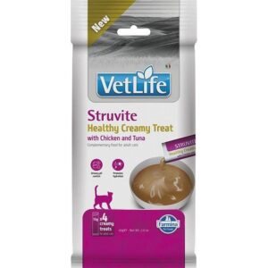 FARMINA Vet Life Cat Struvite Creamy treat with Chicken & Tuna box – skanėstas katei – 4x15g