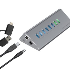 Conceptronic HUBBIES18G sąsajos šakotuvas USB 3.2 Gen 1 (3.1 Gen 1) Type-B 5000 Mbit/ai Pilka - Image 2