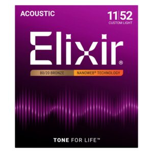 Elixir Strings 11027 Custom Light NW - akustinės gitaros stygos (11–52)